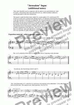 page one of "Jerusalem" fugue (additional notes)