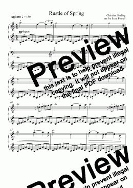 page one of Rustle of Spring - for Intermediate Piano 