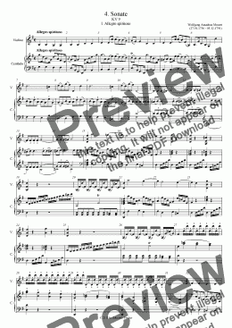 page one of KV 9, 4. Violin Sonata