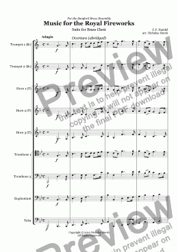page one of Music for the Royal Fireworks