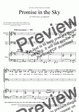 page one of Promise in the Sky (SATB)