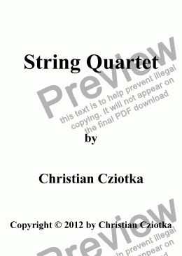 page one of String Quartet