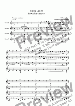 page one of Rustic Dance (Guitar Quartet)