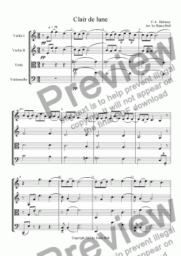 page one of Clair de Lune