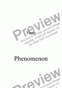 page one of Phenomenon