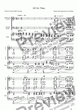 page one of All for Thee (choir & piano)