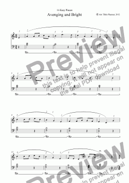 page one of Avenging and Bright (Easy Piece for Piano)