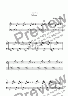 page one of Triolets (Easy Piece for Piano)