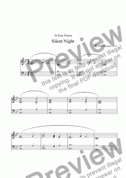 page one of Silent Night (Easy Piece for Piano)