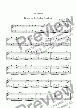 page one of Down by the Salley Gardens (Celtic Inspiration for Piano)