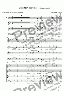 page one of A GERMAN REQUIEM  -  4th movement