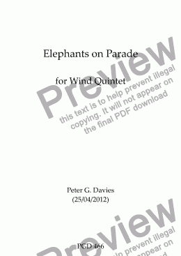 page one of Elephants on Parade