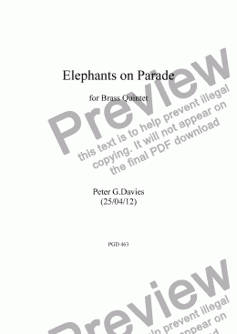 page one of Elephants on Parade