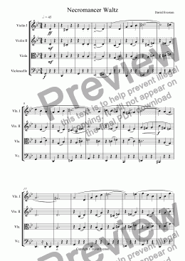 page one of The Necromancer Waltz - Quartet