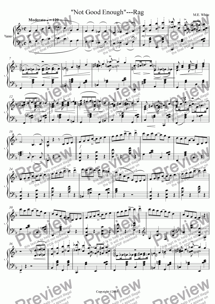 Not Good Enough Rag Download Sheet Music Pdf File