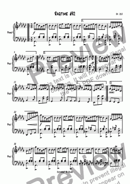 page one of Ragtime #92 in G Flat Major