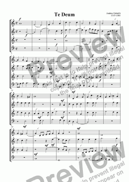 page one of Te Deum (A.Gabriëli)