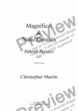 page one of Magnificat & Nunc Dimittis (Fourth Service)