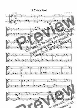 page one of Yellow Bird - Trumpet And Alto Saxophone Duet.