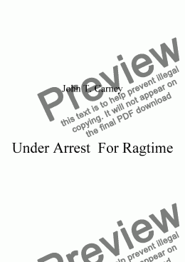 page one of Under Arrest  For Ragtime