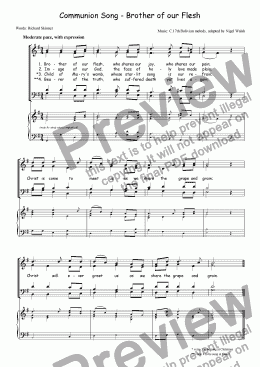 page one of Brother of our flesh - Communion song