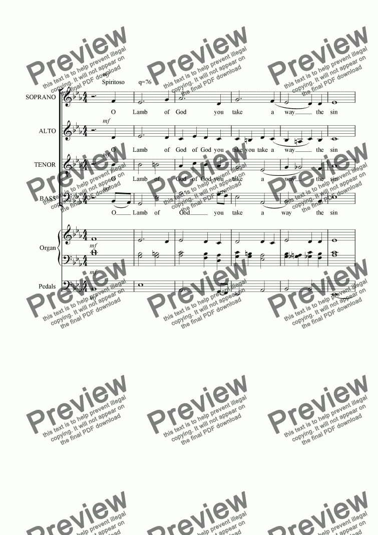 O Lamb of God - Download Sheet Music PDF file