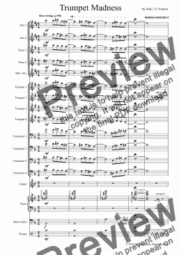 page one of Trumpet Madness (big band)