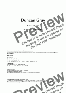 page one of Duncan Gray (Fl, Ob/Fl, Cl/Bsn plus opt. easy fl/ob & easy cl)