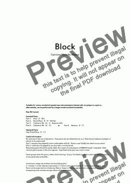 page one of Block (4 parts - Fl, Fl/Ob, Cl, Cl/Bsn, plus opt. Easy Fl/Ob)