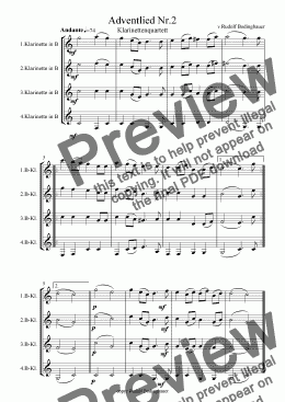 page one of Adventlied Nr.2 Klarinettenquartett