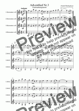 page one of Adventlied Nr.3  Klar-Quartett