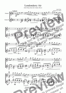 page one of Londonderry Air / Danny Boy for guitar duet