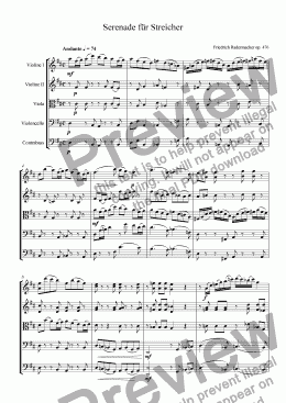 page one of Serenade für Streicher