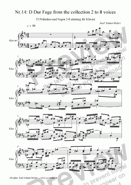 page one of Nr.14: D Dur Fuge from the collection 2 to 8 voices