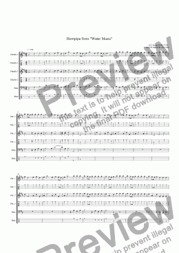 page one of Hornpipe from "Water Music"