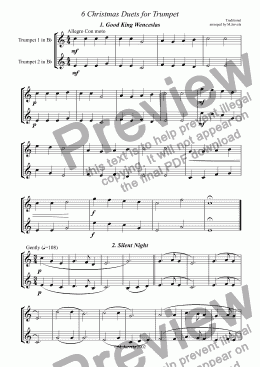 page one of 6 Christmas Duets for Trumpet
