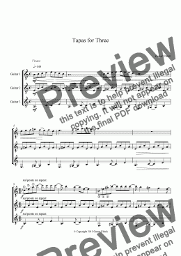 page one of Tapas for Three-Guitar Trio