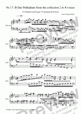 page one of Nr.17: B Dur Präludium from the collection 2 to 8 voices