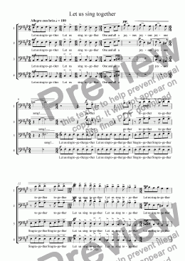 page one of Let us sing together