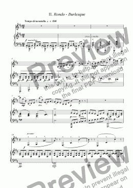 page one of Sonata for Clarinet and Piano II. Rondo - Burlesque