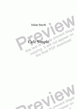 page one of Cafe Simple