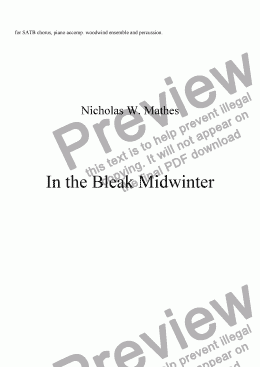 page one of In the Bleak Midwinter