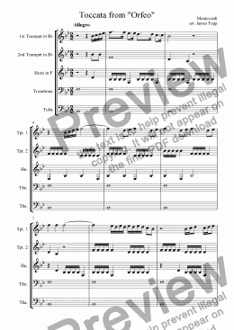 page one of Toccata from "Orfeo"