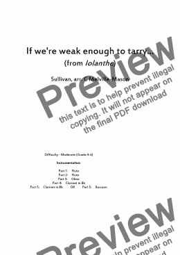 page one of If we’re weak enough to tarry... (2Fl, Ob, Cl, Cl/Bsn)