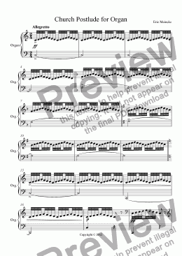 page one of Church Postlude for Organ