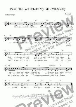 page one of Psalm  54 The Lord Upholds My Life - 25th Sunday