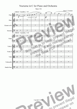 page one of Nocturne in C for Piano and Orchestra