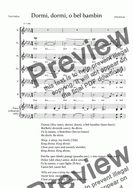 page one of Dormi, dormi, o bel bambin - SSAATB Christmas Carol Choral Choir