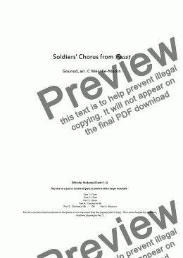 page one of Soldiers’ Chorus (2fl, ob & 2cl or 2fl, ob, cl & bsn)