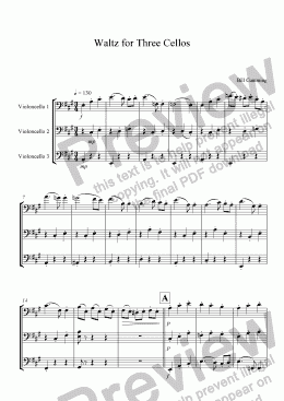 page one of Waltz for Three Cellos